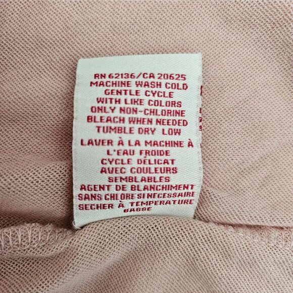 Y2K 90s Guess Babydoll Peasant Top Womens M Pink Mesh Semi-Sheer Ruffle Fairy - Picture 4 of 10